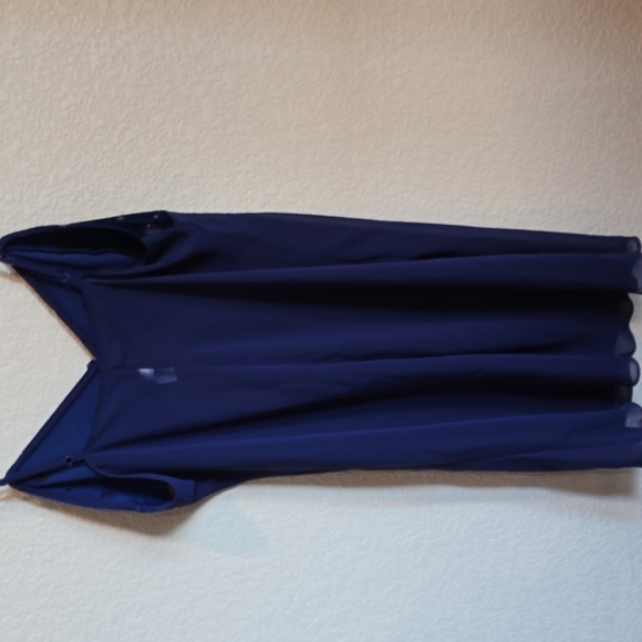 ​Avon Intimates Navy Blue Velvet Star Print Chemise Nightgown | Large L - Picture 4 of 4